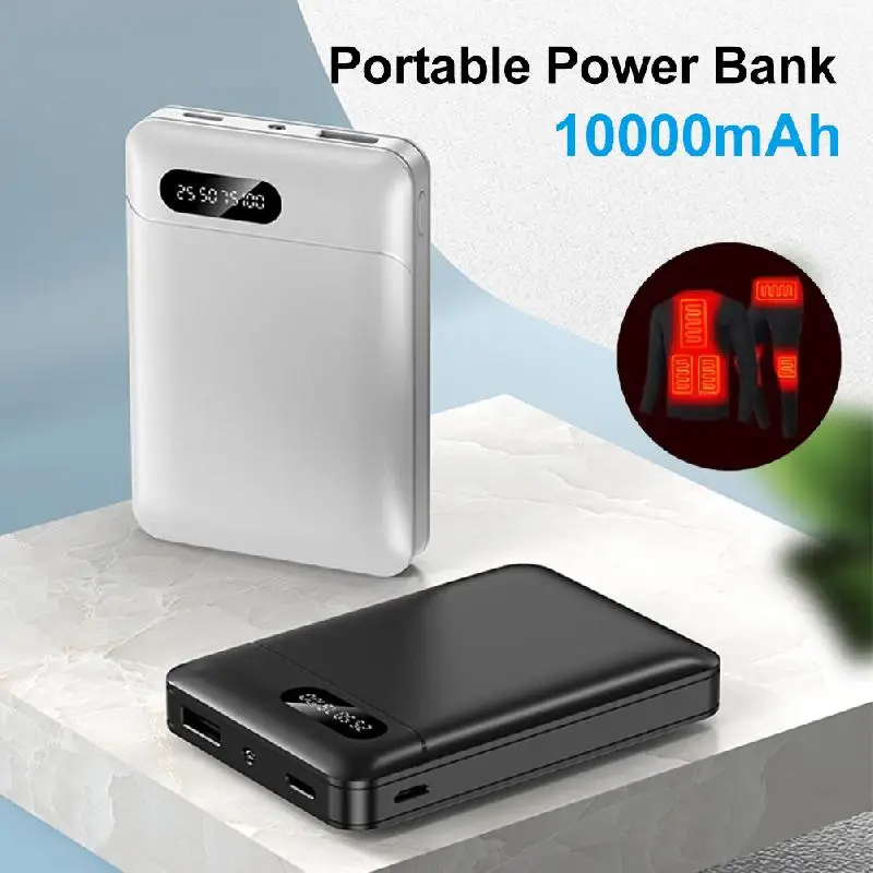 5000 мАч/10000 мАч Power Bank 5 В/2 1 А USB-выход Мини-внешний аккумулятор со светодиодной