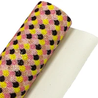 fish scale design colorful multicolored grid glitter faux leather fabric roll for making shoebagearringhair bow 30135cm