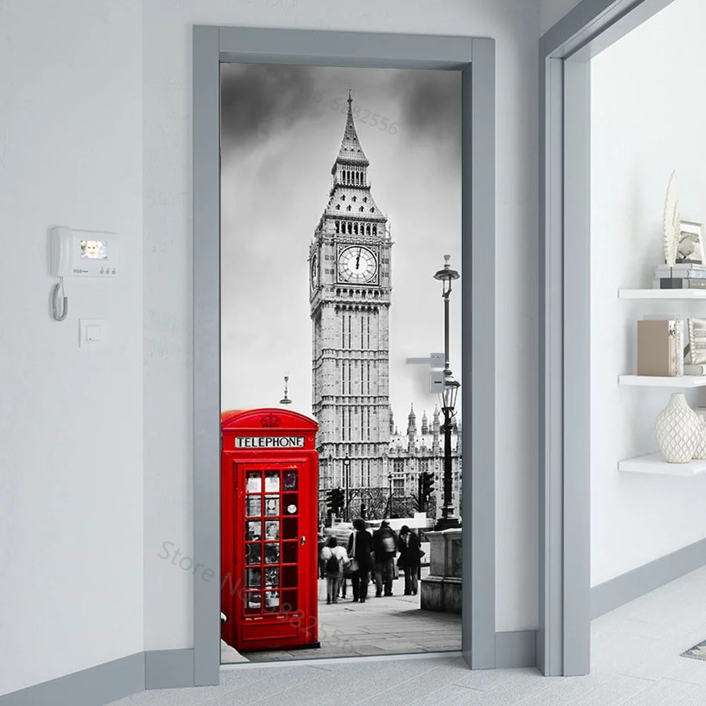 

3D-наклейки на дверь "Винтовая лестница", серый, ПВХ