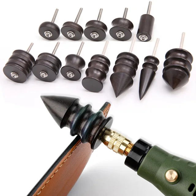 Black Ebony Wood Leather Burnisher Polished Rods Leather Craft Edge Slicker Tool 1