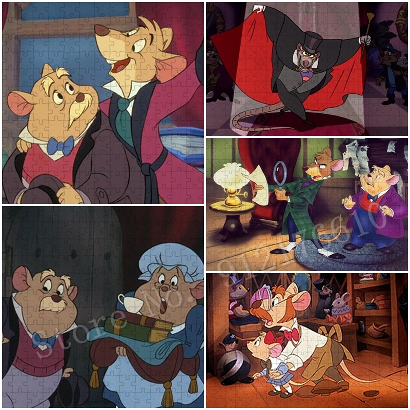 

300/500/1000 Pics Puzzle The Great Mouse Detective Disney Movies Decompress Jigsaw Puzzles for Adults Kids Game Toys Decor Gifts