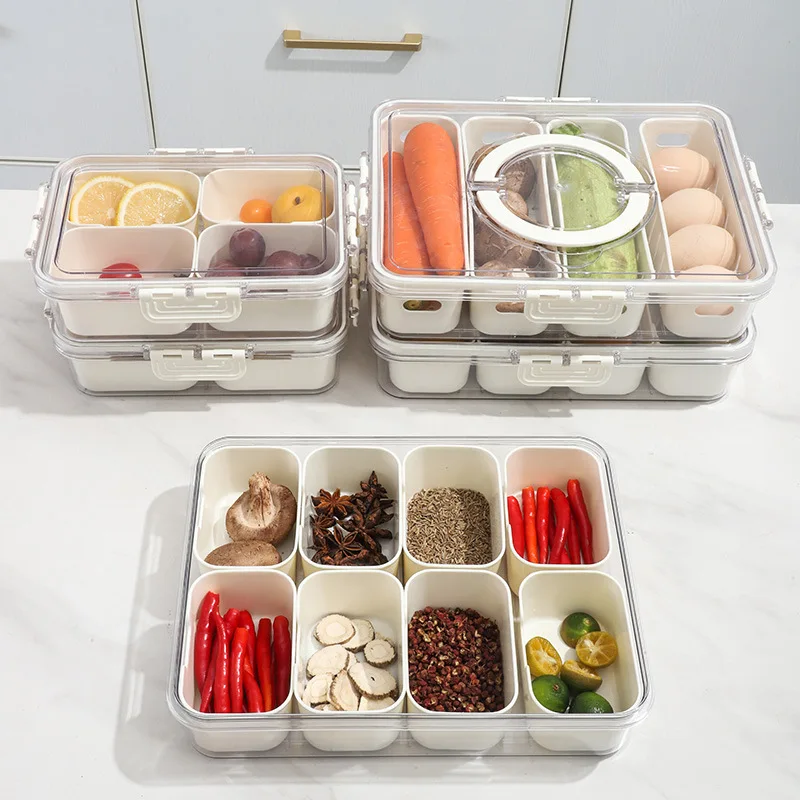 Контейнер-органайзер для хранения фруктов орехов сладостей специй 4/8 ячеек