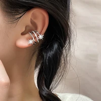 womens fashion luxury clip earrings shiny micro crystal multi layer no pierce cuff ear accessory female wedding earring jewelry