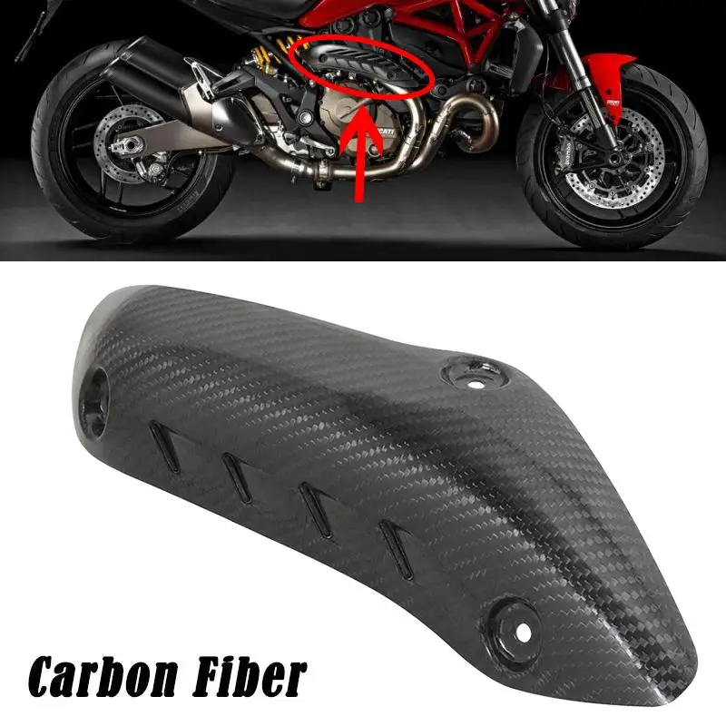 FOR Ducati Monster 1200S 821 2014-2020 Motorcycle Exhaust Header Pipe Carbon Fiber Cover Exhaust Guards Scald Proof Protector