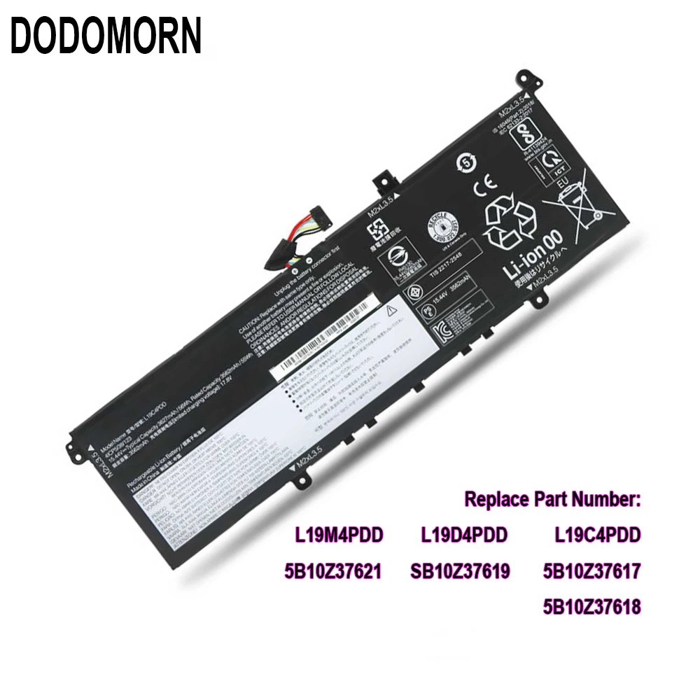 DODOMORN Новый аккумулятор L19D4PDD L19M4PDD L19C4PDD для Lenovo 5B10Z37621 SB10Z37619 5B10Z37617 5B10Z37618 ThinkBook 13S 14S G2