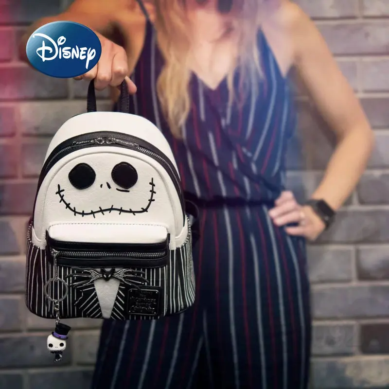 Disney Christmas Night Original Backpack Luxury Brand Women's Mini Backpack High -quality Cartoon 3D Fashion Children's Backpack