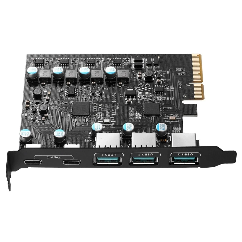 

2023 новая многопортовая плата расширения PCIe на USB 3,2 Gen 2, 20 Гбит/с, 3x порты USB Type-A, 2x порта USB Type-C, адаптер PCIe X 4