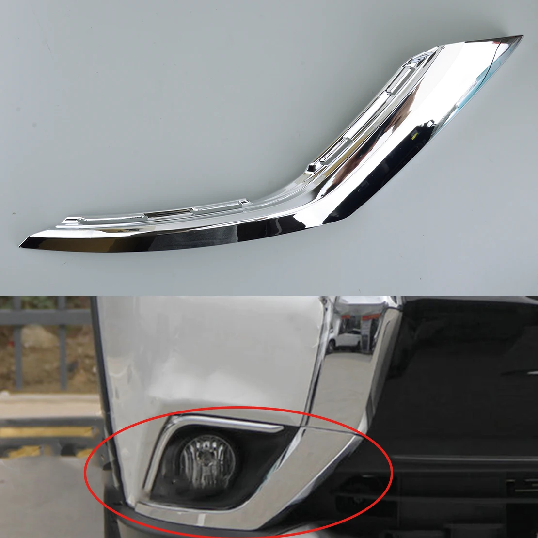 

6407A144 Car Front Right Lower Chrome Bumper Cover Molding Trim Fit for Mitsubishi Outlander 2019 2018 2017 2016