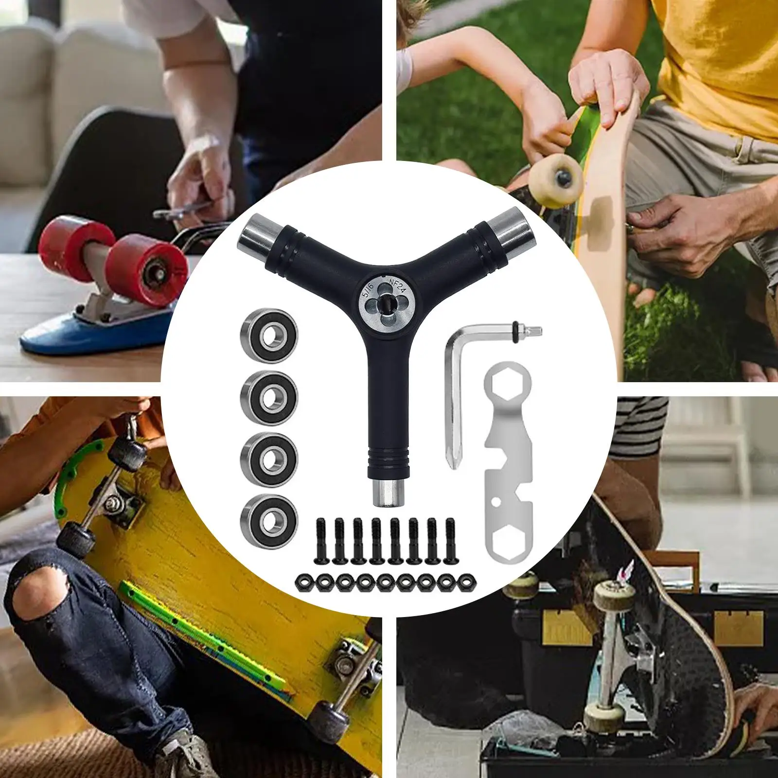 All in One Skate Tool Portable Wrench Skate Key with Allen K