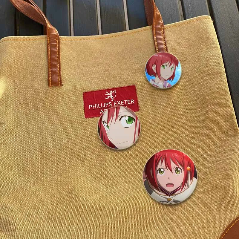 Фото 58/44mm Anime Snow White with The Red Hair Brooches Creative Round Lapel Pins Cartoon Characters Badge Jewelry Accessories Gifts №4