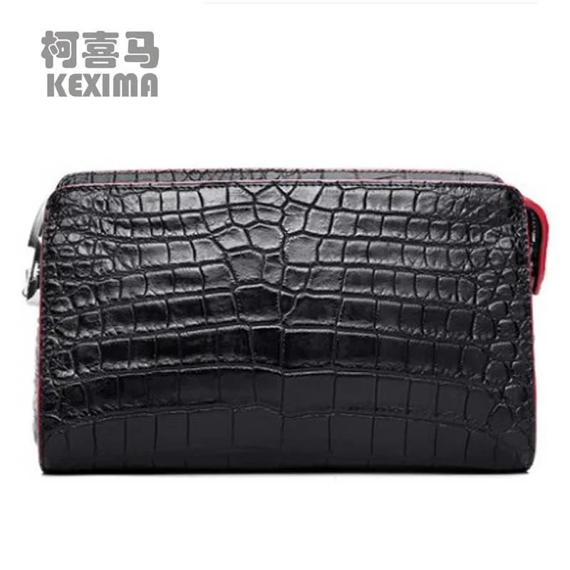 

KEXIMA hanlante Genuine Thai crocodile leather hand bag genuine leather wallet large capacity hand bag leather men clutch bag