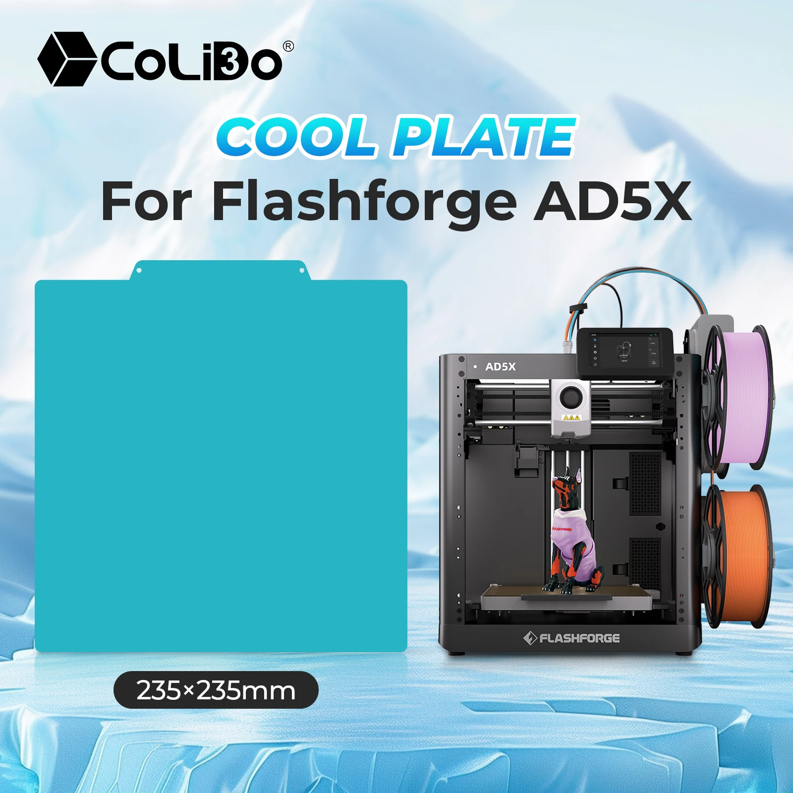 Фото Холодная пластина для Flashforge AD5X/Ender3 Pei, текстурированный лист 235x235 мм, магнитная наклейка, низкая мощность, низкая температура, 3D-принтер, кровать с подогревом №1