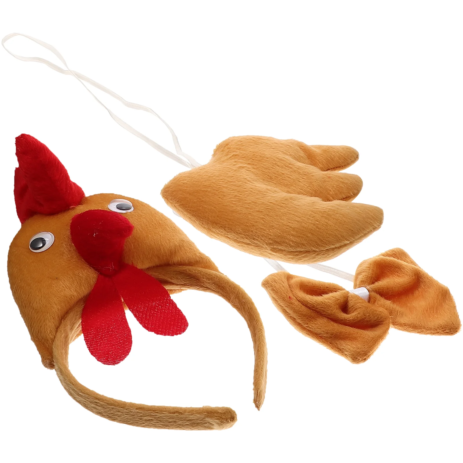

Three-dimensional Chicken Three-piece Set Cosplay Costume Bow Tie Easter Party Supply Kit Tail Accessory Headbands Girls Hair