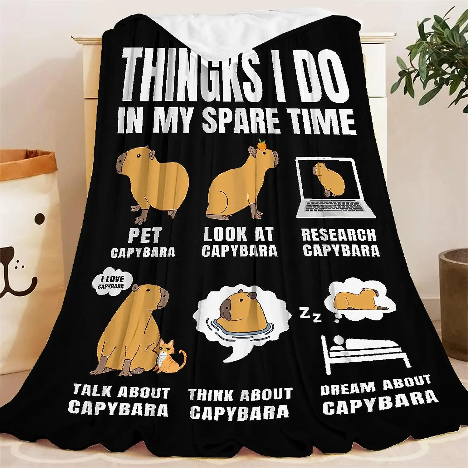 

SaltaStore Capybara Blanket Gift for Girls Boys Super Soft Flannel Throws Blankets Birthday Christmas Decor for Couch Bed Sofa