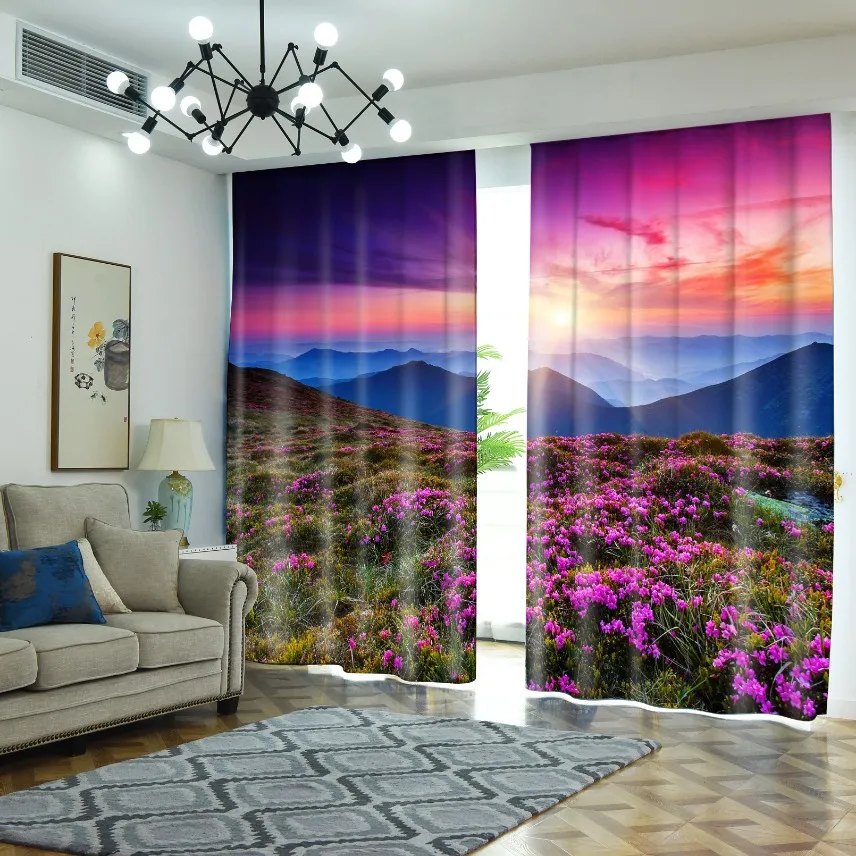 

Sunshine Flower Flield Curtains for Living Room Blackout Window Curtain for The Bedroom Dorm Home Cute Decor Aesthetic 2Tablets