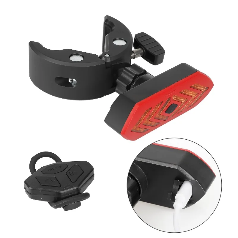 

Rear Fender Turn Signal Large Clip Tail Light With Remote For M365 Electric Scooter USB Rechargeable Bicycle Cycling Accessories