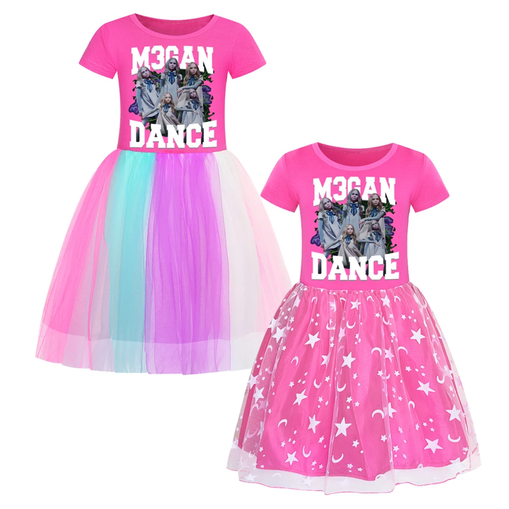 

Kids Girls Megan Clothing Baby Girls M3GAN DANCE Dresses Cartoon Children Sport Causal Dress Costume for 3-8 Years Kids Clothes