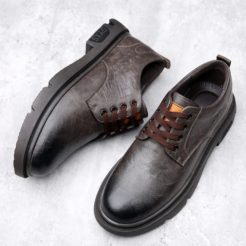 6cm Internal Increased Men Quality Casual Business Genuine Leather Shoes Invisible High Heel Oxfords Office Formal Elevator Shoe