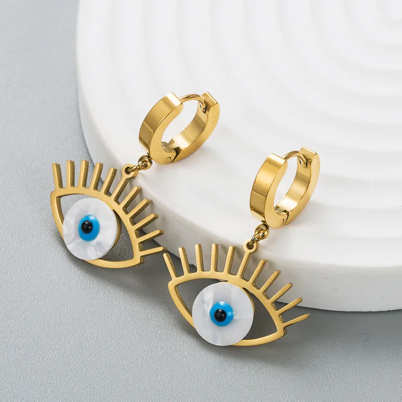 

Женские серьги-подвески в форме глаза, из нержавеющей стали
