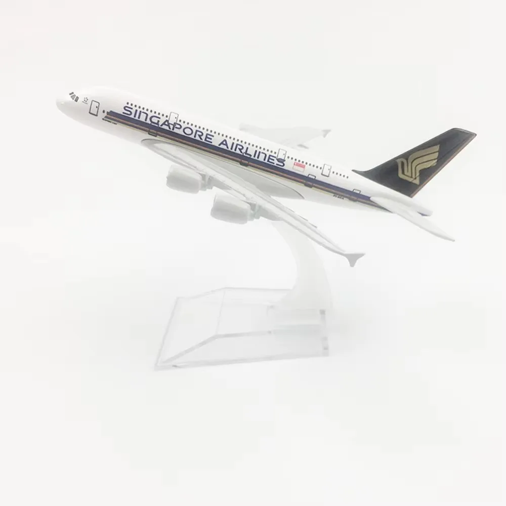 Металлическая копия самолета в масштабе 1:400 16 см Air Singapore A380 литая под давлением