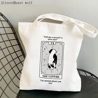 women shopper bag tell me a secret tarot card witchy bag harajuku magic canvas shopper bag girl handbag shoulder lady bag