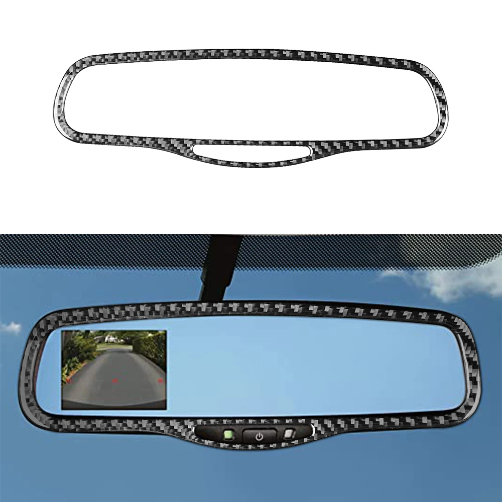 

for Chrysler 300 300C 2005 2006 2007 Rearview Mirror Decoration Sticker Cover Trim Decal Car Interior Accessories Carbon Fiber
