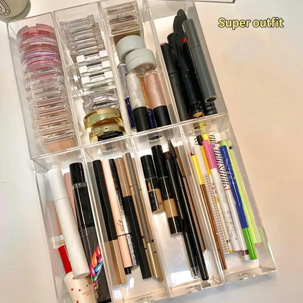

Convenient Pencil Case 4 Layers Cosmetic Makeup Lipsticks Organizer Case Drawer Type Acrylic Desktop Storage Box Daily Use