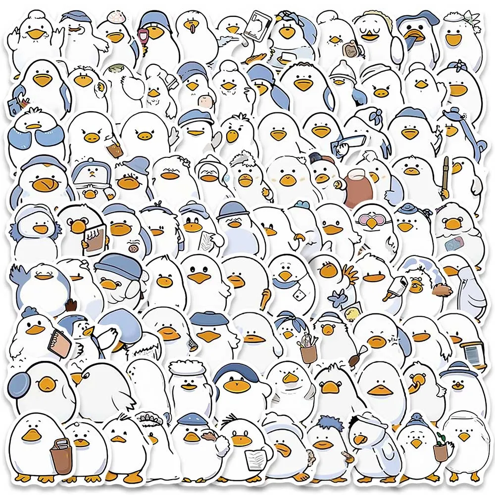 

100pcs Funny Cute Cartoon Animals Duck Stickers Pack For Luggage Laptop Guitar Skateboard Waterproof Graffiti Car Decals