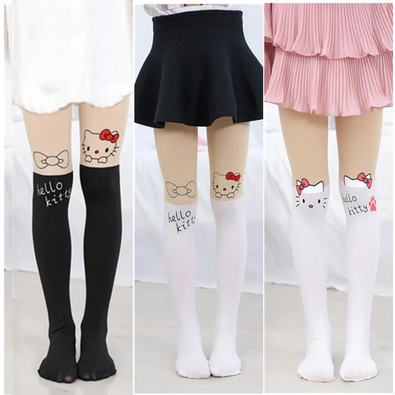 

3Pcs Sanriod Anime Kt Cat Kids Pantyhose Ballet Dance Tights Cartoon Girls Stocking Children Kawaii Pantyhose Girls Tights Gift