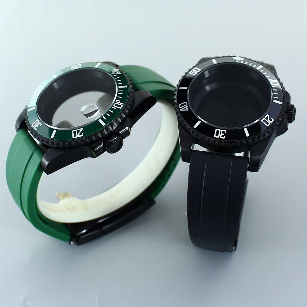 Корпуса для часов 40 мм резиновые ленты черный синий зеленый SUB керамический