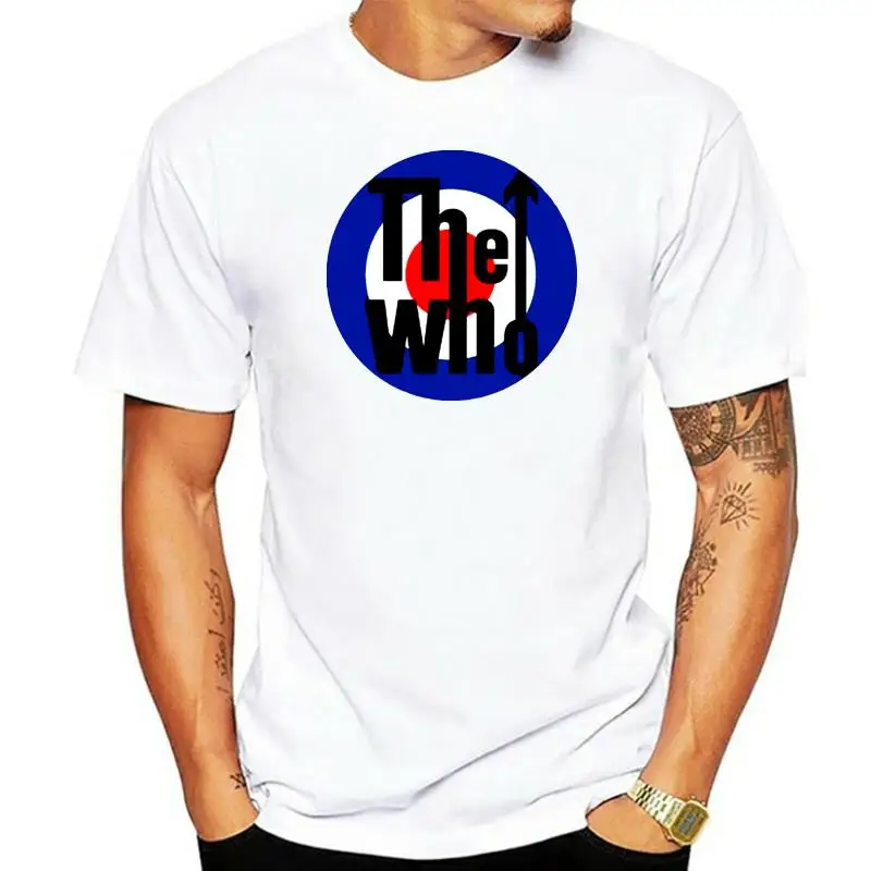 

Official The Who Distressed Logo T-Shirt Endless Wire Quadrophenia Target Rock Print T Shirts Man Short Sleeve Top Tee