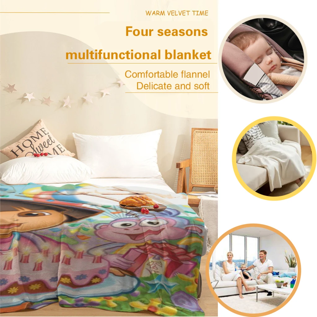 D-oraa Приключения удобное фланелевое одеяло пушистое мягкое украшение для спальни