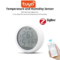 tuya zigbee smart wifi temperature sensor humidity detector indoor hygrometer with lcd display support alexa google assistant