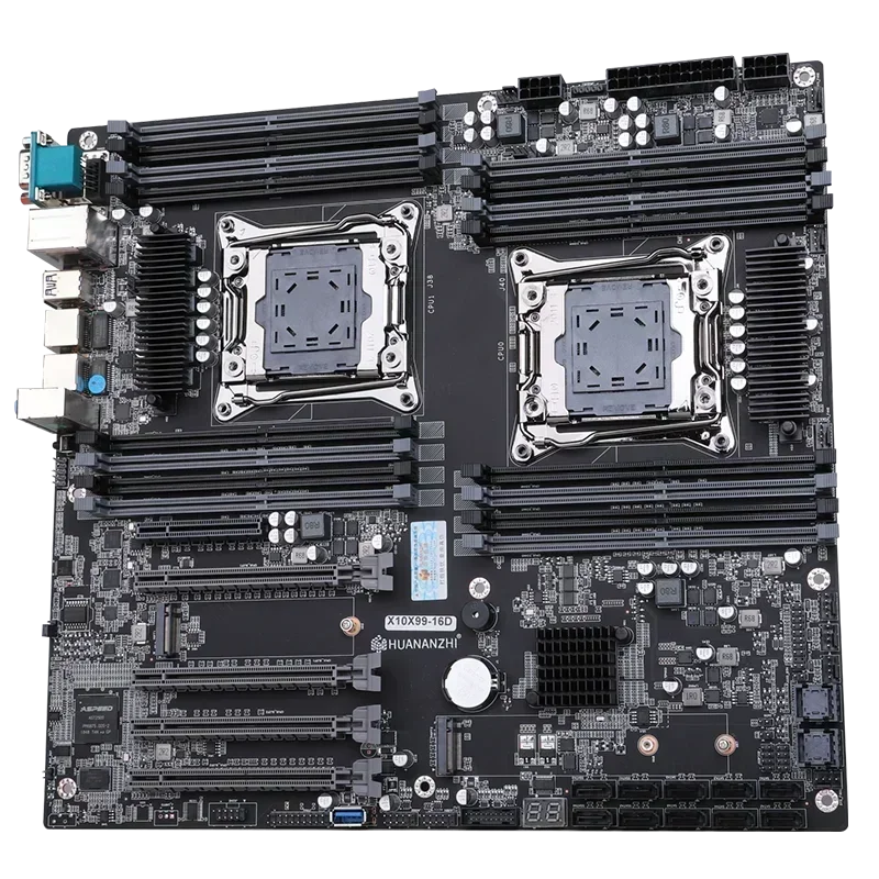 Материнская плата HUANANZHI X10X99 16D LGA 2011-3 XEON X99 с поддержкой двух процессоров Intel E5 2640 2666