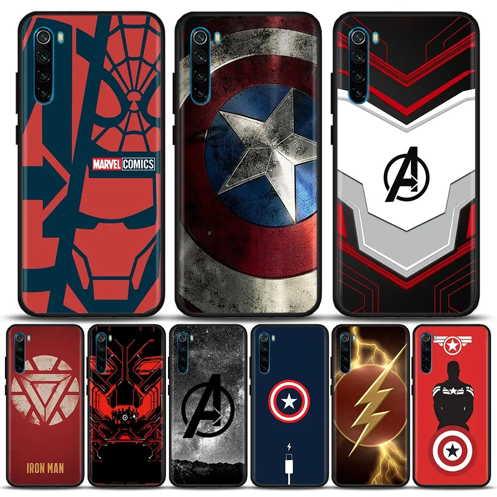 

The Avengers Marvel Superheroes Coque Funda Phone Case for Redmi Note 7 8 8T 9 9S 9T 10 11 11S 11E Pro plus 4G 5G Case Para Capa