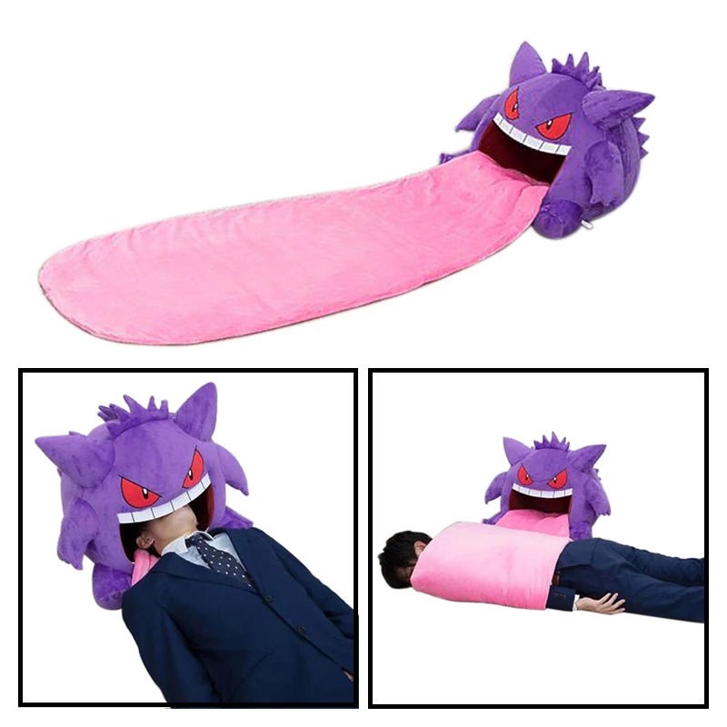 

New Pokemon Gengar Plush Big Pillow Long Tongue Blanket Nap Blanket Sleeping Pillow Gengar Doll Creative Toys for Children