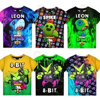 kids t shirt browling 8 bit leon stars childrens wear game 3d t shirt boys girls tops t shirts teen students clothes