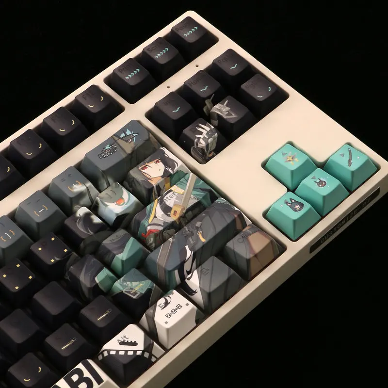 Фото Тематическая игра Zzz, 120 колпачков, игровая тема Hoshimi Miyabi, Pbt, пятисторонняя сублимация, вишневый профиль, передняя гравировка с боковой гравировкой, колпачок №5