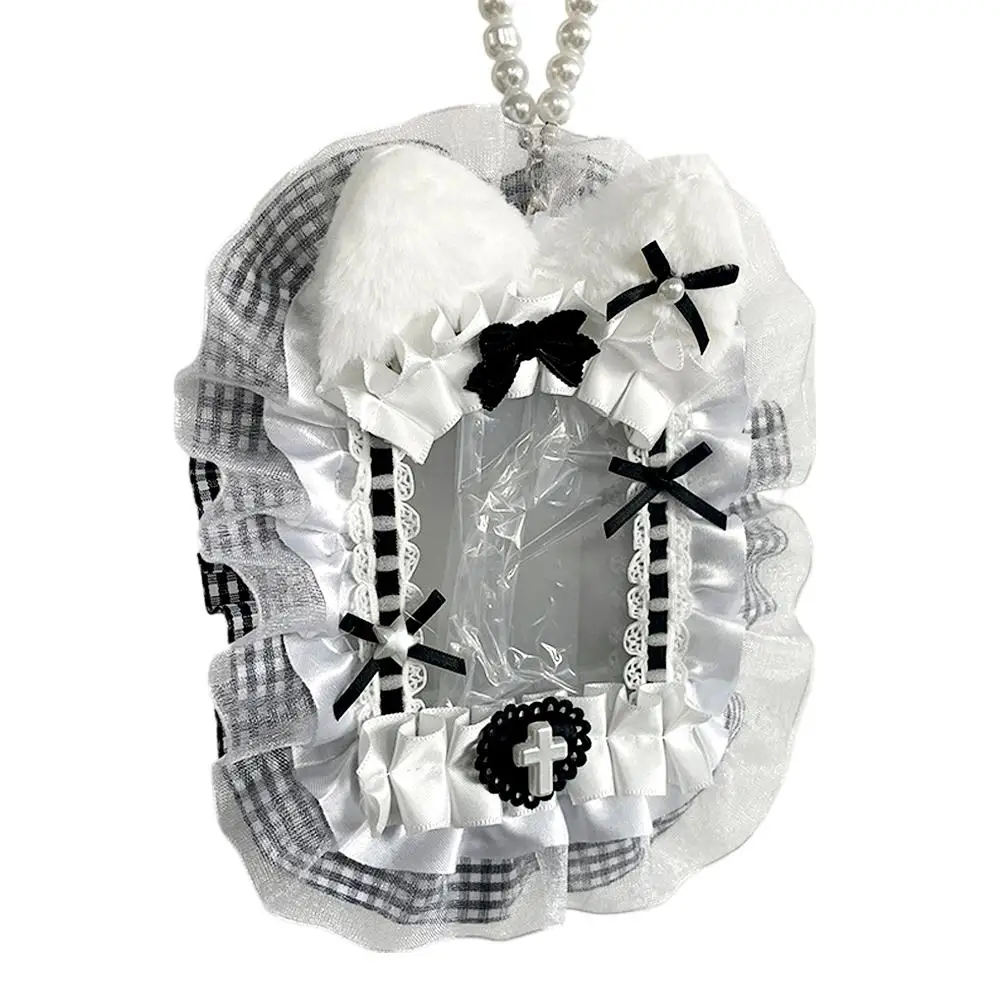 DIY кружевной держатель для покерных карт чехол для фотокарт Лолита сладкий чехол для фотокарт аниме идол дисплей фото кулон держатель для карт протектор