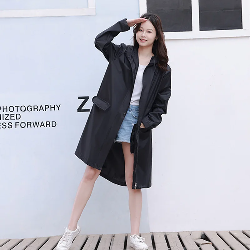 Водонепроницаемый длинный дождевик с капюшоном для мужчин и женщин |