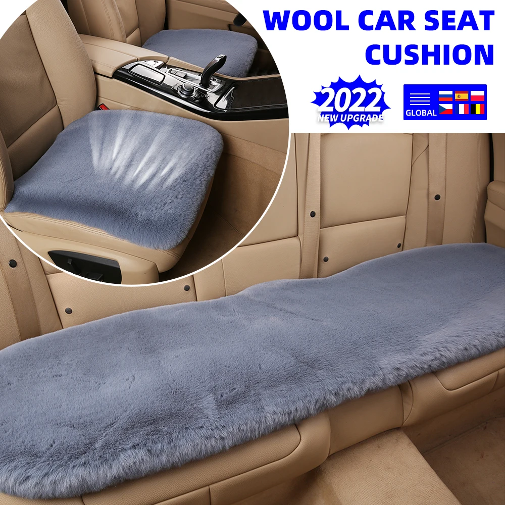 Wool Car Seat Cover For Women Fur Car Seat Cover Wool Soft Keep Warm Car Seat Cover Sets For Women Full Set Pink Universal