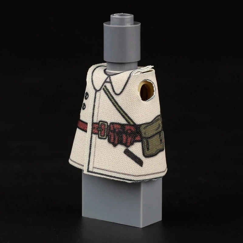 Военные фигурки MOC WW2 боди-армирование плащ пальто оружие строительные блоки