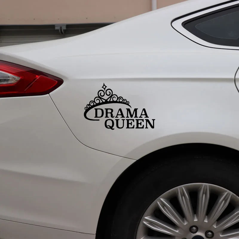 Creative DRAMA QUEEN Car Decals High Quality Window Decoration Personality Pvc Waterproof Black/white 17cm*11cm