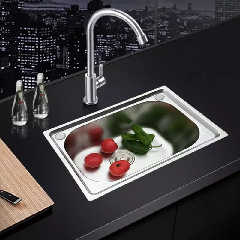 

Kitchen Sink Stainless Steel Silver Sink For Balcony Undermount Single Slot Mini Small Household Counter Sink Bowl Kitchen HWC