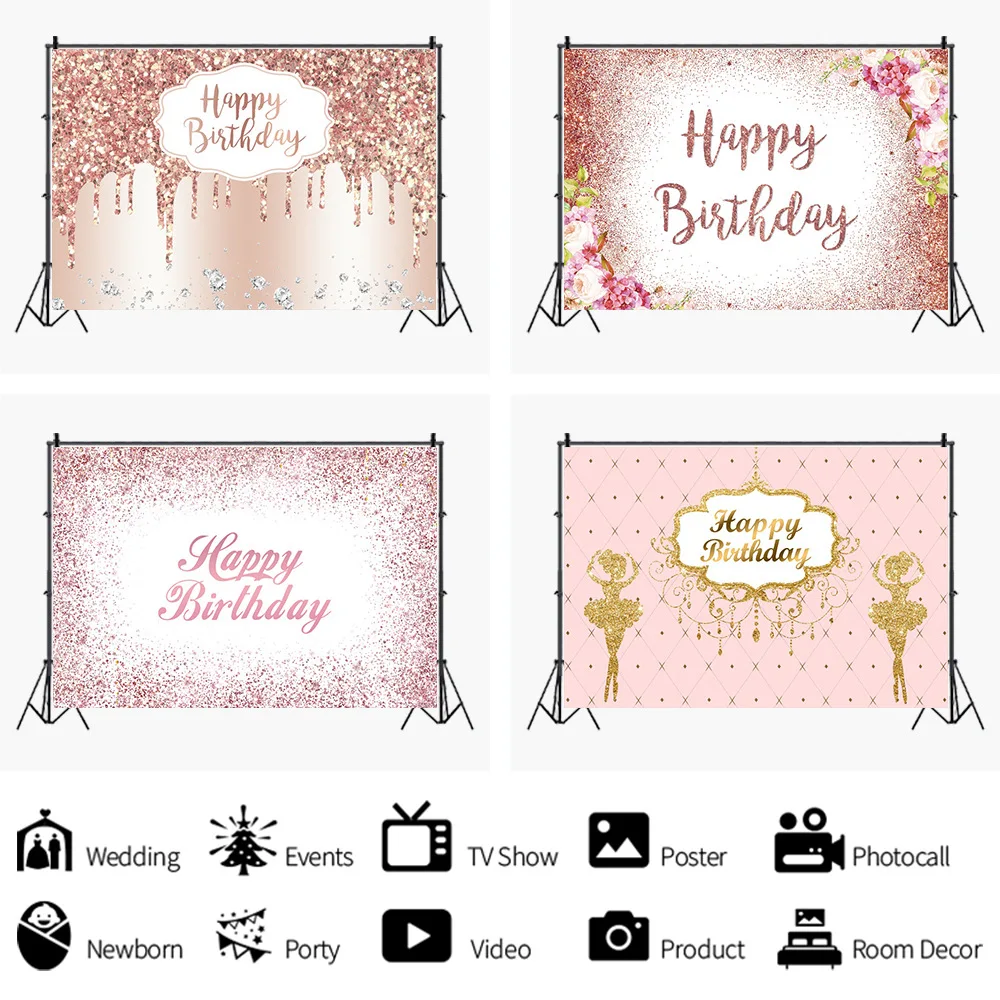 

Adult Birthday Photography Backdrop Baby Shower Balloon Spots Party Decor Background Photocall Photo Studio Photographic Prop