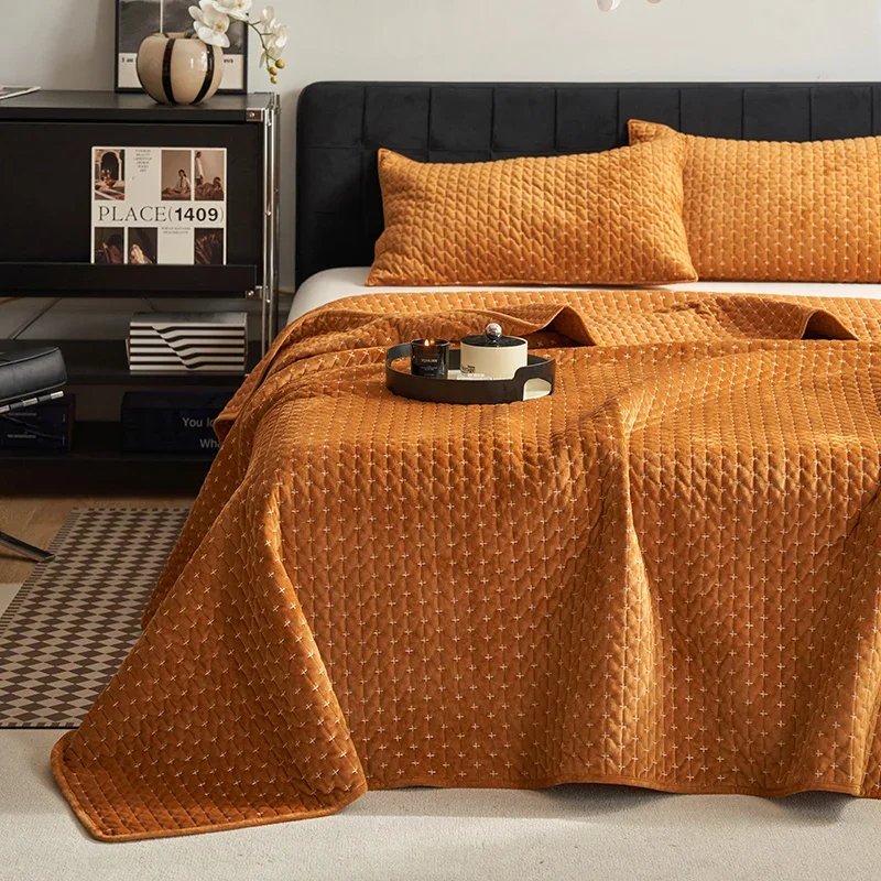 Бархатное покрывало с вышивкой для кровати современное постельное белье