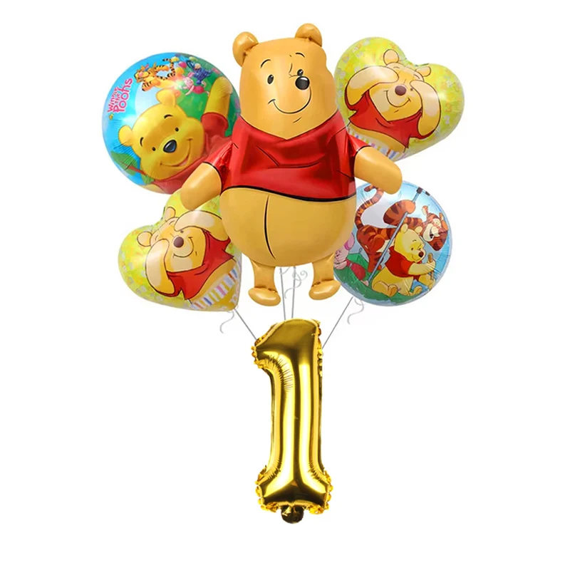 

Милый Винни Пух, набор воздушных шаров для дня рождения, Пух, воздушные шары из алюминиевой фольги для детей, подарки для детского душа