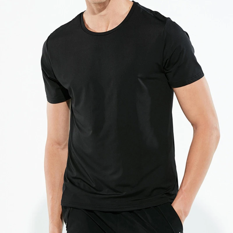 

B3239 Creative Hydrophobic Anti-Dirty Waterproof Solid Color Men T Shirt Soft Short Sleeve Quick Dry Top Breathable Wear