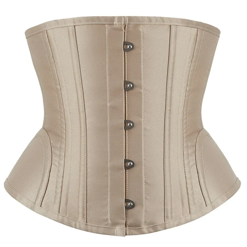 

Women Gothic Sexy Satin Underbust Corset 24 Steel Bone Waist Trainer Lingerie Slimming Bustiers Top