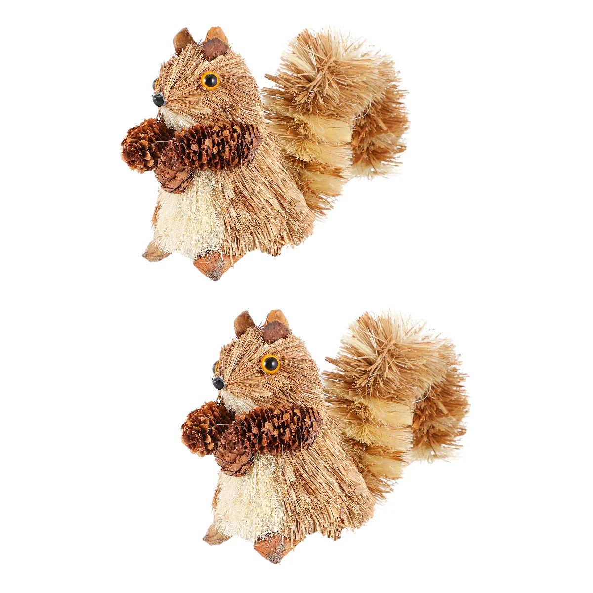 

Christmas Squirrel Ornaments Decorative Woven Animals Figurine Mini Figurines DIY Artware Landscape Decoration Model Hand